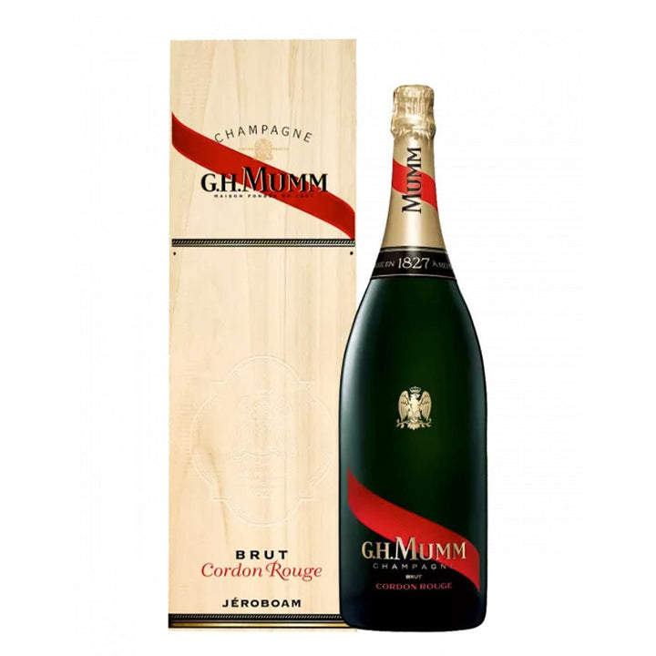 Buy G.H. Mumm G.H. Mumm Cordon Rouge NV Champagne Wooden Box Jeroboam (3000mL) at Secret Bottle