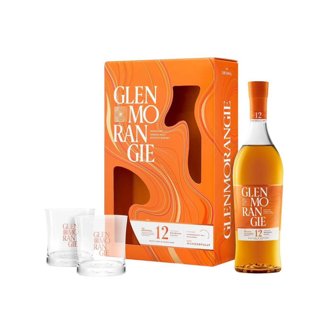 Buy Glenmorangie Glenmorangie 12 Year Old Single Malt Scotch Whisky Gift Pack With Glasses (700ml) at Secret Bottle