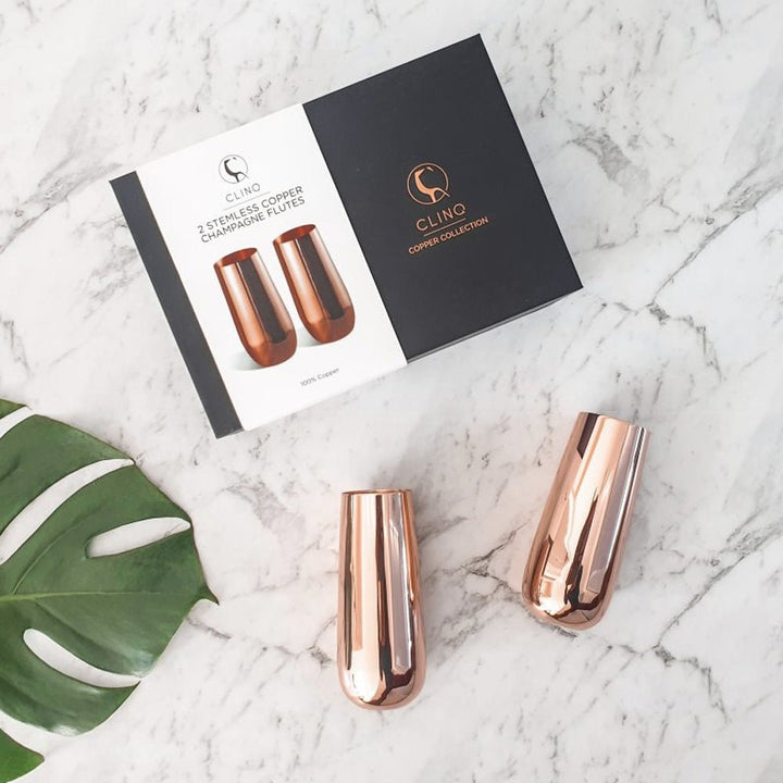 Buy Clinq Copper Stemless Champagne Flutes at Secret Bottle